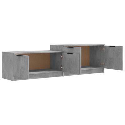 vidaXL TV stolík betónový sivý 158,5x36x45 cm spracované drevo