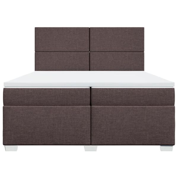 vidaXL Boxspring posteľ s matracom tmavohned&aacute; 200x200 cm l&aacute;tka