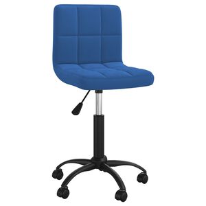 vidaXL Otočn&aacute; kancel&aacute;rska stolička modr&aacute; zamatov&aacute;