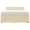 vidaXL Boxspring posteľ s matracom kr&eacute;mov&aacute; 200x200 cm l&aacute;tka