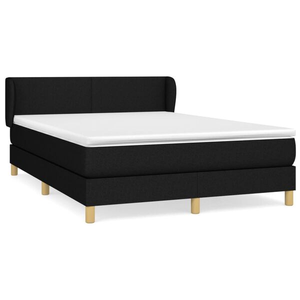 vidaXL Boxspring posteľ s matracom čierny 140x190 cm l&aacute;tka