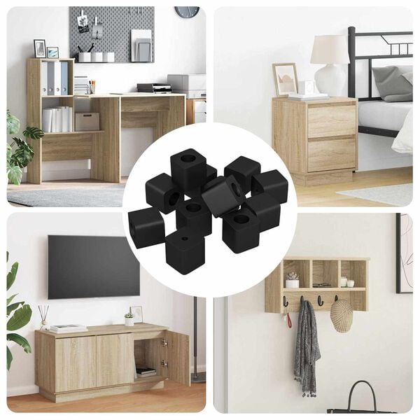 vidaXL Držiak z&aacute;suvky 12 pcs Čierna 15 x 15 x 15mm PP kopolym&eacute;r