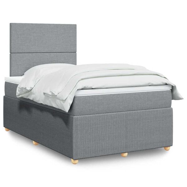 vidaXL Boxspring posteľ s matracom bledosiv&aacute; 120x190 cm l&aacute;tka