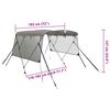 vidaXL Strieška Bimini s 3 oblúkmi a sieť. stenami 183x(170-182)x137cm