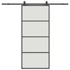 vidaXL Posuvn&eacute; dvere s kovan&iacute;m čierne 90x205 cm ESG sklo