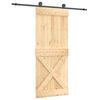vidaXL Posuvn&eacute; dvere Pr&iacute;rodn&aacute; a čierna 85 x 210 cm