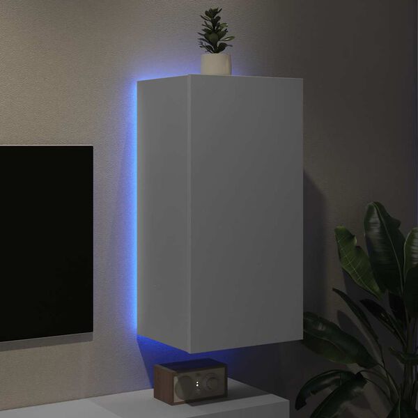 vidaXL TV n&aacute;stenn&aacute; skrinka s LED svetlami biela 40,5x35x80 cm