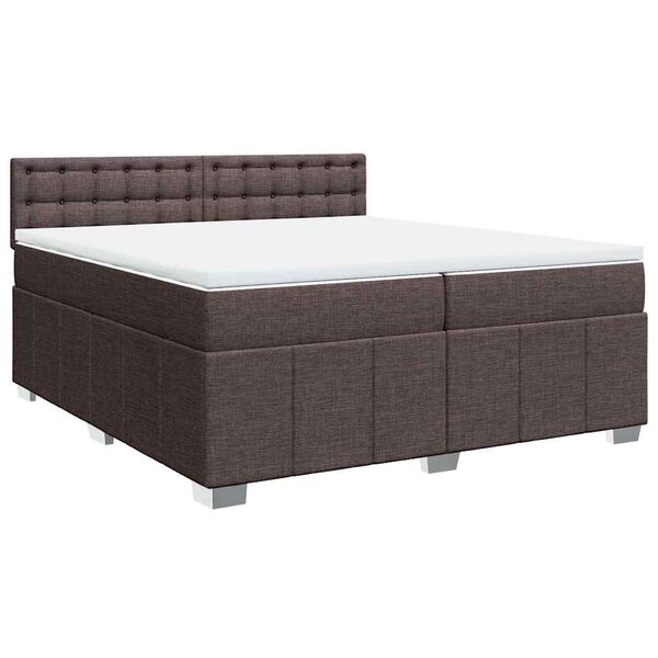 vidaXL Boxspring posteľ s matracom tmavohned&aacute; 200x200 cm l&aacute;tka