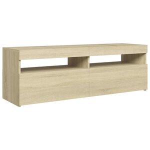 vidaXL TV skrinka s LED svetlami dub sonoma 120x35x40 cm