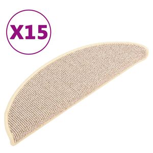 vidaXL Schodov&eacute; rohože 15 ks 56x17x3 cm biele a hned&eacute; polkruhov&eacute;