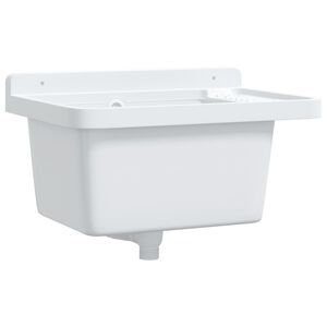 vidaXL Um&yacute;vadlo na mont&aacute;ž na stenu biele 50x35x24 cm živica