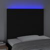 vidaXL Čelo postele s LED čierne 100x5x118/128 cm umel&aacute; koža