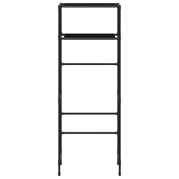 vidaXL 2-poschodový úložný stojan nad WC čierny 53,5x28x143 cm železo