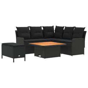 vidaXL Sady n&aacute;bytku s vank&uacute;&scaron;om 5 pcs Čierna PE ratan