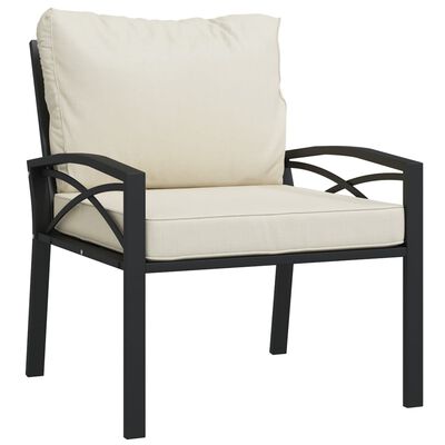 vidaXL Záhradná stolička s pieskovými vankúšmi 68x76x79 cm oceľ