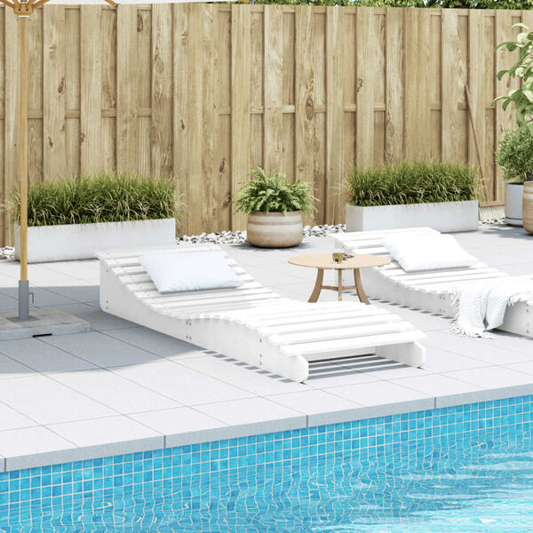 vidaXL Lehátko na opaľovanie biele 205x70x31,5 cm masívna borovica