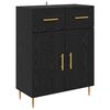 vidaXL Highboard Čierny dub 69,5 x 34 x 180 cm Kompozitn&eacute; drevo