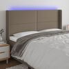vidaXL Čelo postele s LED sivohned&eacute; 203x16x118/128 cm l&aacute;tka