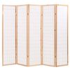 vidaXL Skladac&iacute; parav&aacute;n s 5 panelmi, japonsk&yacute; &scaron;t&yacute;l 200x170cm, pr&iacute;rodn&yacute;
