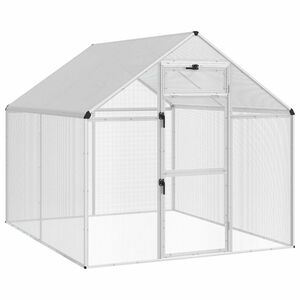 vidaXL Klietka pre vt&aacute;kov Strieborn&aacute; 181,5 x 221 x 173,5 cm