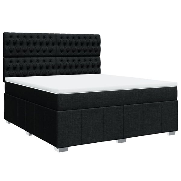 vidaXL Posteľn&yacute; r&aacute;m boxspring s matracom čierny 180x200 cm l&aacute;tka