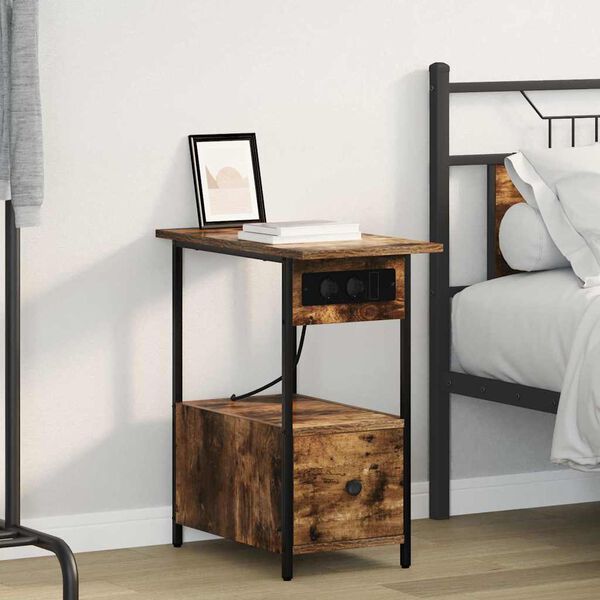 vidaXL Nočn&yacute; stol&iacute;k Dymov&aacute; dub 60 x 30 x 61 cm Kompozitn&eacute; drevo