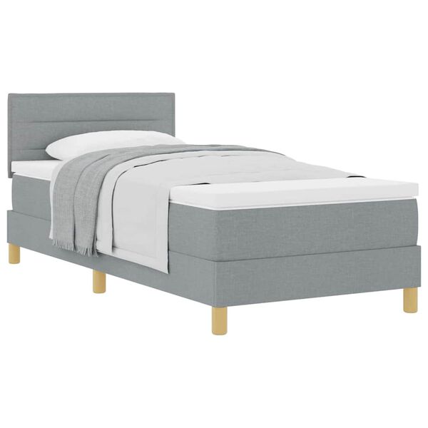 vidaXL Posteľ boxspring s matracom Svetlosivá 80 x 200 cm látka
