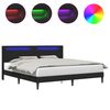 vidaXL R&aacute;m postele s LED p&aacute;sikmi Čierna 180 x 200 cm Umel&aacute; koža