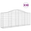 vidaXL Obl&uacute;kov&eacute; gabionov&eacute; ko&scaron;e 30ks 200x30x80/100cm pozinkovan&eacute; železo