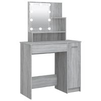 vidaXL Toaletný stolík s LED sivý dub sonoma 86,5x35x136 cm