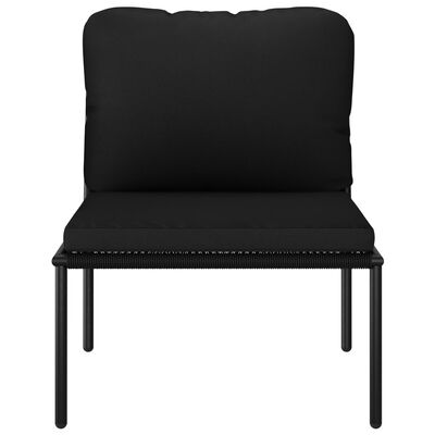 vidaXL 6-dielna záhradná sedacia súprava s podložkami, čierna, PVC