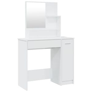 vidaXL Toaletn&yacute; stol&iacute;k so zrkadlom leskl&yacute; biely 86,5x35x136 cm