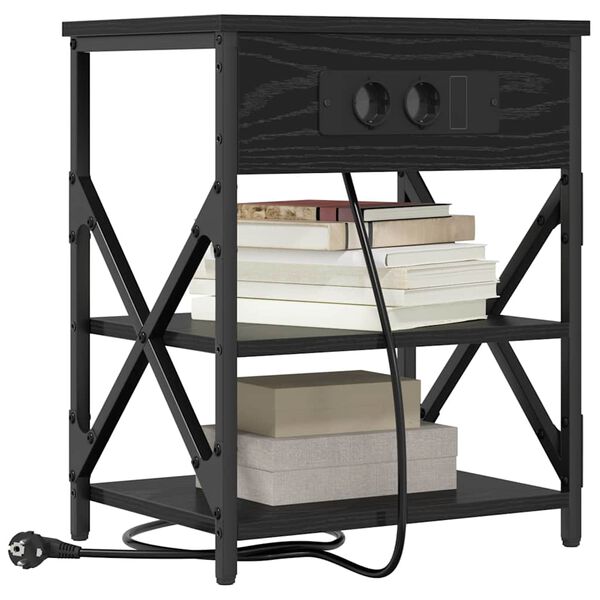 vidaXL Nočn&yacute; stol&iacute;k Čierny dub 41 x 31 x 51 cm Kompozitn&eacute; drevo