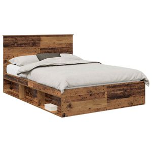 vidaXL R&aacute;m postele Star&eacute; drevo 150 x 200 cm Mas&iacute;vne borovicov&eacute; drevo