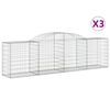 vidaXL Obl&uacute;kov&eacute; gabionov&eacute; ko&scaron;e 3 ks 300x50x80/100cm pozinkovan&eacute; železo