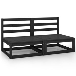 vidaXL Z&aacute;hradn&aacute; 2-miestna pohovka čierna mas&iacute;vna borovica