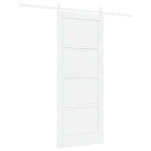 vidaXL Posuvn&eacute; dvere 83 x 202 cm Borovicov&yacute; mas&iacute;v Biela