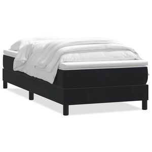 vidaXL Posteľn&yacute; r&aacute;m boxspring s matracom čierny 80x220 cm zamat