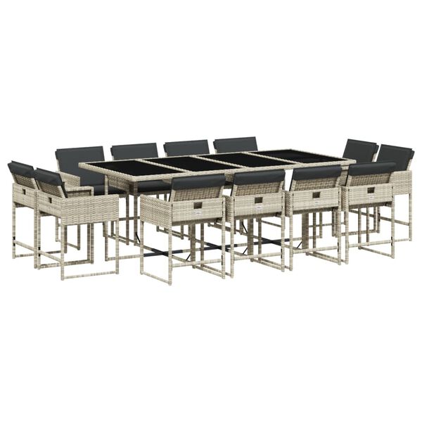 vidaXL 13-dielna z&aacute;hrad. jed&aacute;lensk&aacute; s&uacute;prava vank&uacute;&scaron; bledosiv&aacute; polyratan