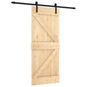 vidaXL Posuvn&eacute; dvere 85 x 210 cm Mas&iacute;vne borovicov&eacute; drevo (neupraven&eacute;)
