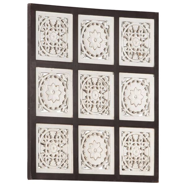 vidaXL Ručne vyrez&aacute;van&yacute; n&aacute;stenn&yacute; panel MDF 60x60x1,5 cm hned&yacute; a biely
