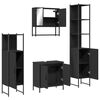 vidaXL 4-dielna sada k&uacute;peľňov&eacute;ho n&aacute;bytku čierna kompozitn&eacute; drevo