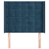 vidaXL Čelo postele so záhybmi tmavomodrá 83x16x118/128 cm zamat