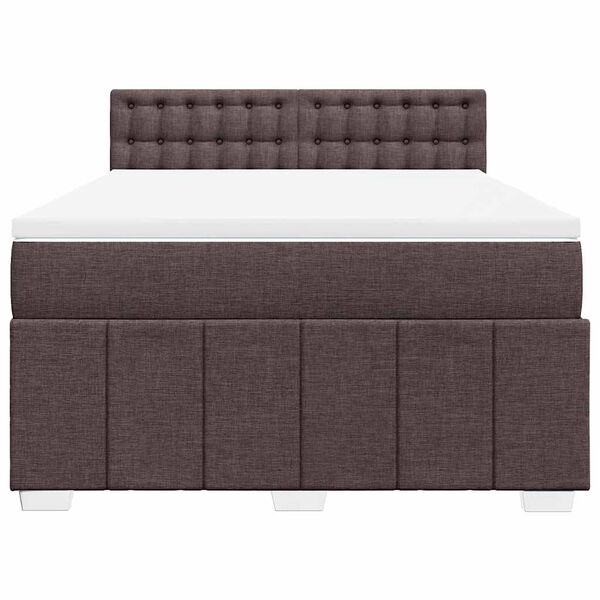 vidaXL Boxspring posteľ s matracom tmavohned&aacute; 140x190 cm l&aacute;tka