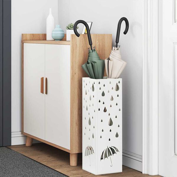 vidaXL Stojan na slnečn&iacute;k s &uacute;ložiskom Biela 15,5 x 15,5 x 49 cm Kov