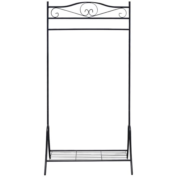 Čierny oceľov&yacute; ve&scaron;iak na oblečenie vidaXl