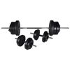 vidaXL N&aacute;stenn&aacute; posilňovacia veža s činkami barbell a dumbbell 60,5 kg