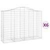 vidaXL Obl&uacute;kov&eacute; gabionov&eacute; ko&scaron;e 6 ks 200x50x140/160 cm pozink. železo