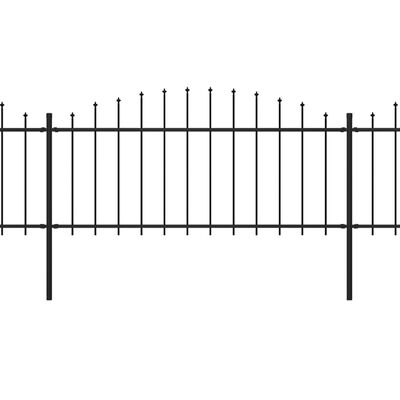 vidaXL Záhradný plot s hrotmi, oceľ (0,5-0,75)x1,7 m, čierny