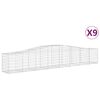 vidaXL Obl&uacute;kov&yacute; gabionov&yacute; k&ocirc;&scaron; 9 ks 400x50x60/80 cm pozinkovan&eacute; železo